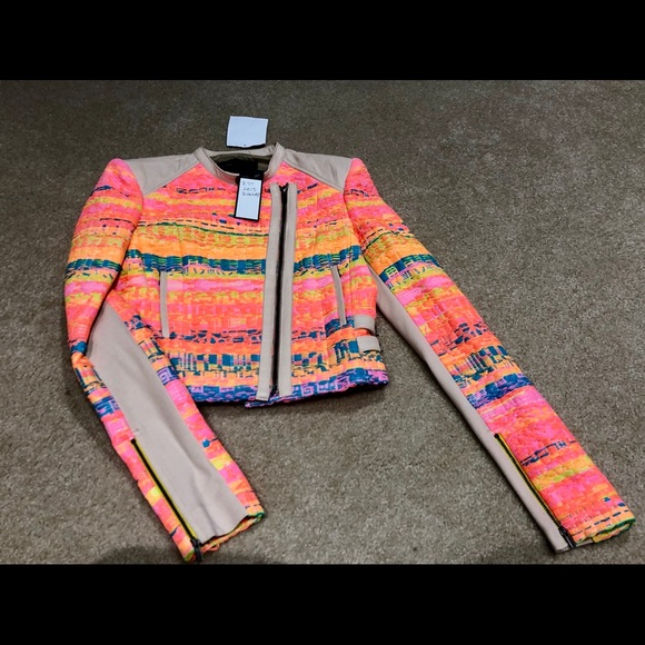 ULTRA RARE BCBGMAXAZRIA RUNWAY JACKET Pink XS - Picture 5 of 8